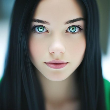 Брюнетка с зелеными глазами