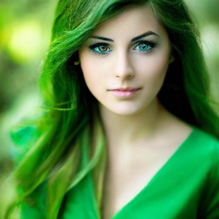 Девушка с зелеными волосами