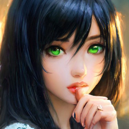 Брюнетка с зелеными глазами