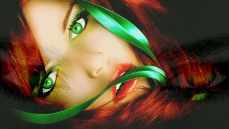 Зелёные глаза у девушек