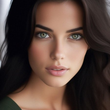 Брюнетка с зелеными глазами