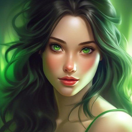 Шатенка с зелеными глазами