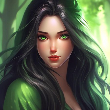 Брюнетка с зелеными глазами