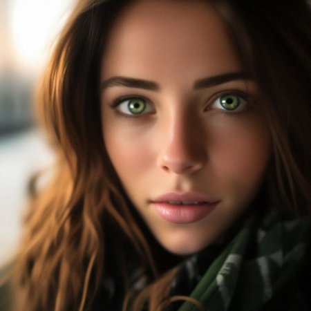Красивая девушка с зелеными глазами
