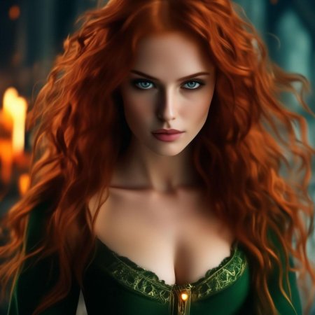 Рыжая зеленоглазая девушка