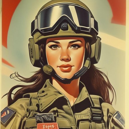 Девушка солдат рисунок