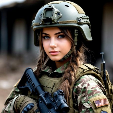 Красивая девушка в военной форме