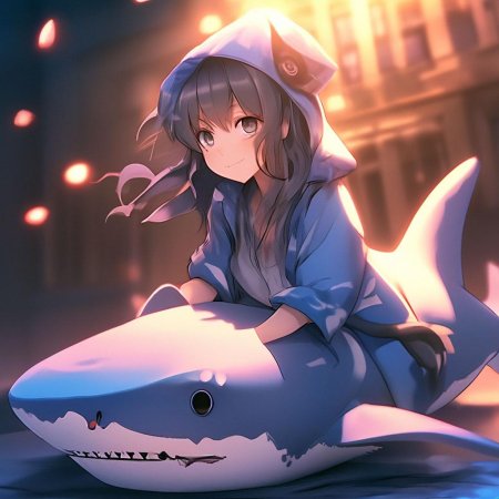 Аниме девочка акула
