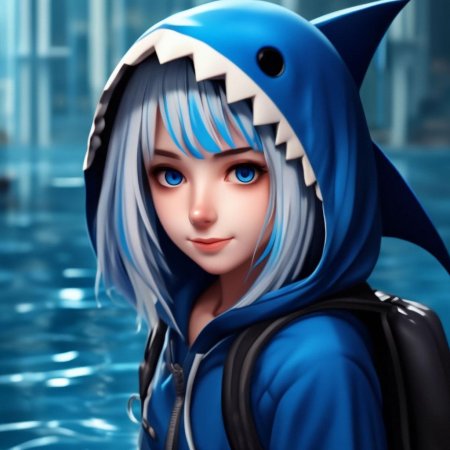 Девушка в костюме акулы