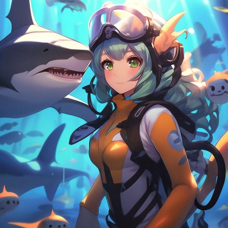 Девушка акула