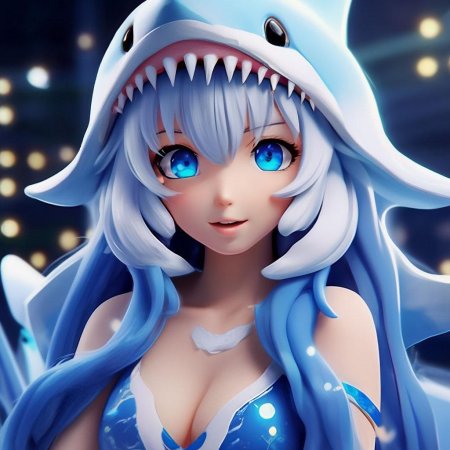 Аниме акула gawrgura