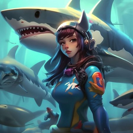 Девушка акула из игры