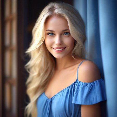 Блондинка с голубыми глазами