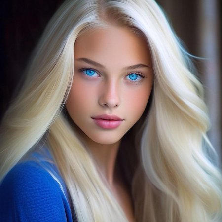 Красивая девушка с голубыми глазами