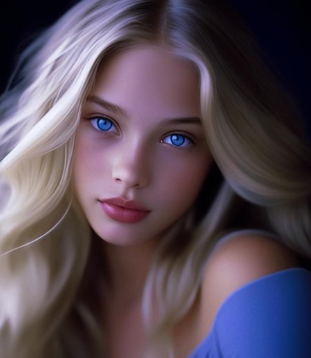 Красивая девушка с голубыми глазами