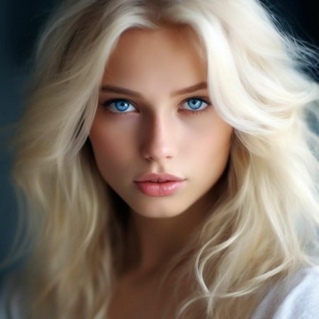 Блондинка с синими глазами