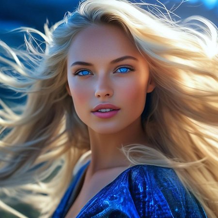 Красивая блондинка с голубыми глазами