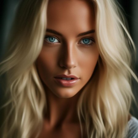 Девушка блондинка с голубыми глазами