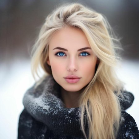 Девушка блондинка с голубыми глазами
