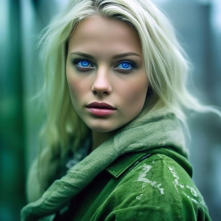 Блондинка с голубыми глазами