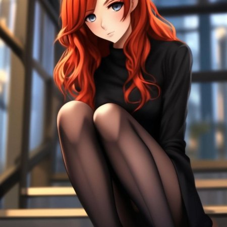 Аниме девушка в колготках