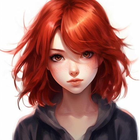Аниме девушка с рыжими волосами