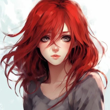 Девушка с красными волосами