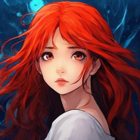Аниме девушка с рыжими волосами
