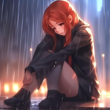 Рыжая аниме девушка