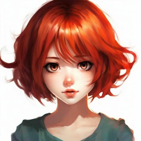 Рыжая аниме девочка