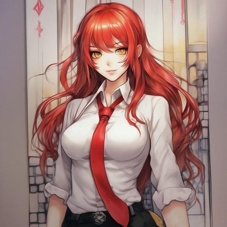Девушка с красными волосами аниме