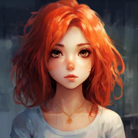Арт рыжая девушка