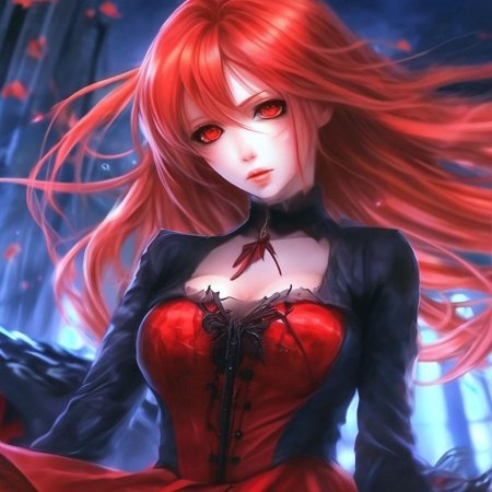 Девушка с красными волосами арт