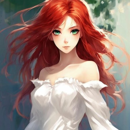 Девочка с красными волосами