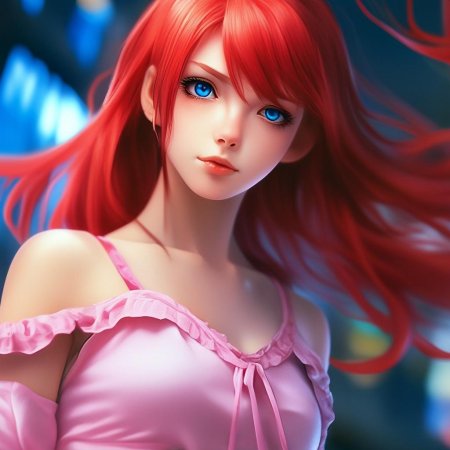 Рыжая девушка аниме