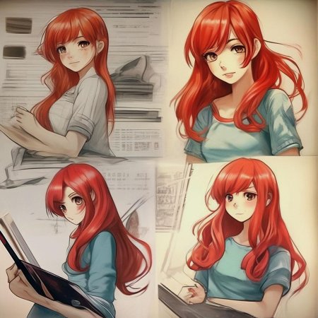 Аниме девушка с рыжими волосами