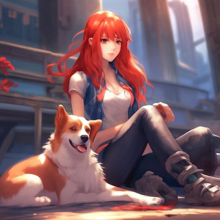 Аниме девочка с рыжими волосами