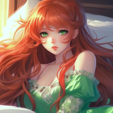 Рыжая девушка с зелеными глазами