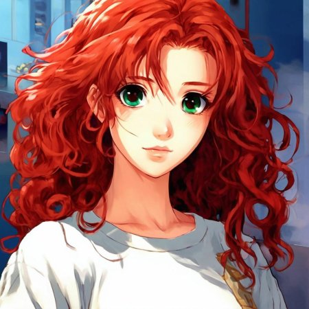 Рыжая кудрявая девушка