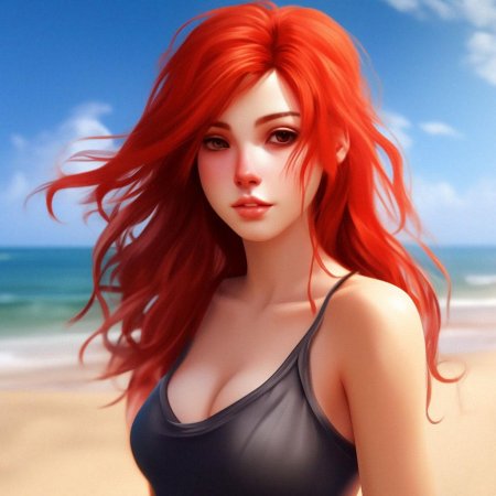 Рыжая девушка с большой грудью