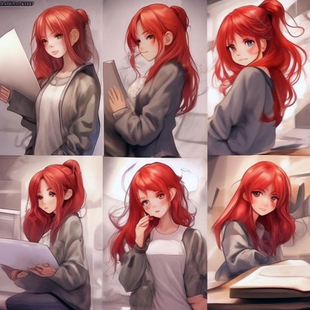 Аниме девушка с рыжими волосами