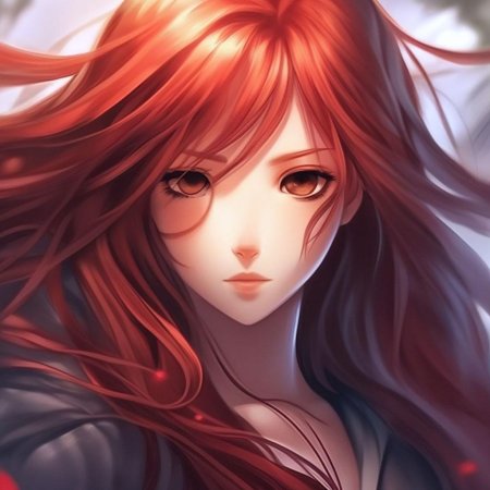 Аниме девушка с рыжими волосами