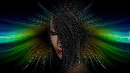 Лицо девушки на черном фоне