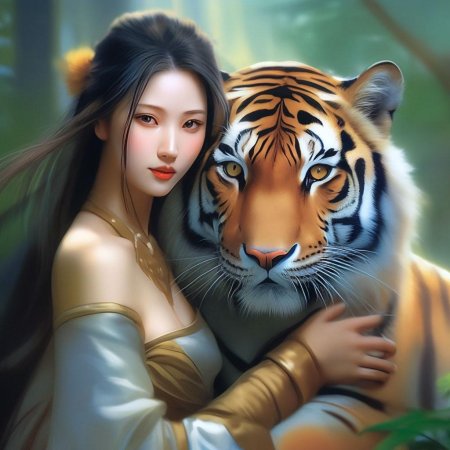 Девушка с тигром
