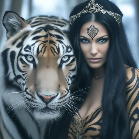 Девушка с тигром