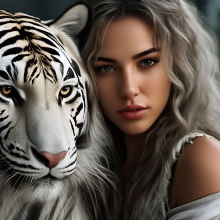 Девушка с тигром