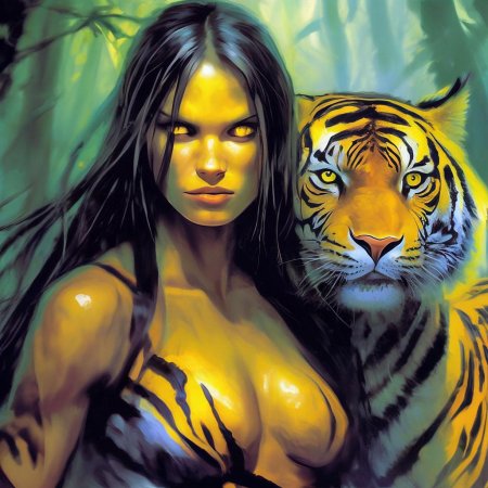 Девушка тигрица