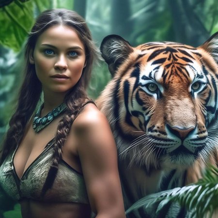 Тигр в джунглях