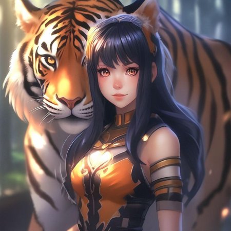 Девушка с тигром