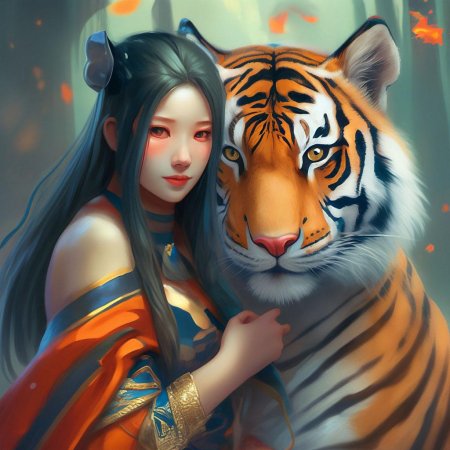 Девушка тигр